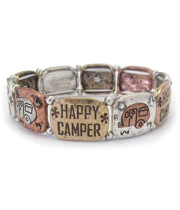 HAPPY CAMPER THEME STRETCH BRACELET