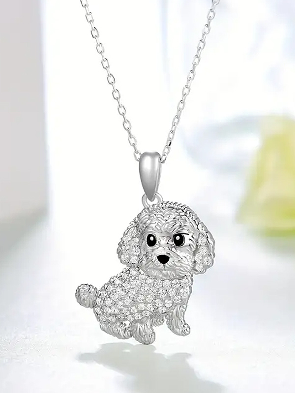 Pet lovers theme dog necklace - maltese