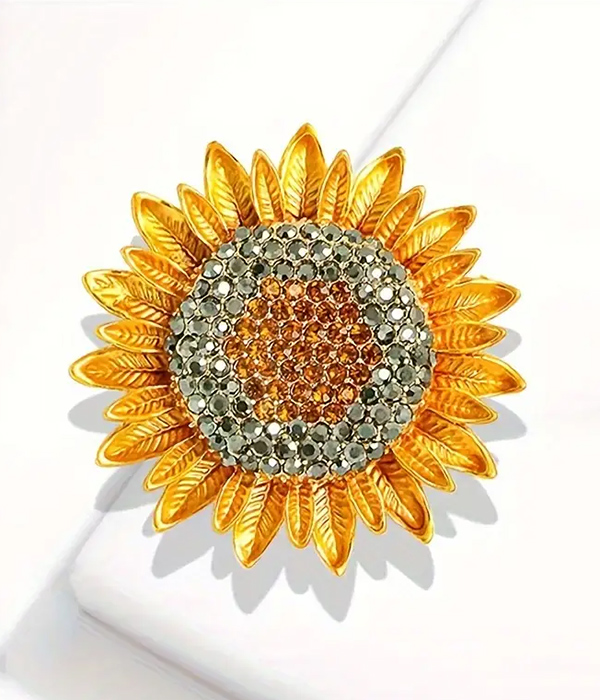 Sunflower brooch