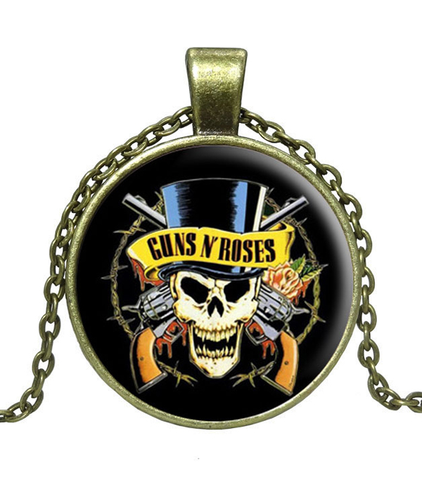 Antique bronze halloween theme cabochon necklace