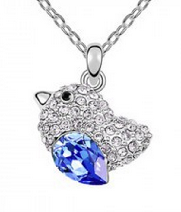Crystal bird pendant necklace