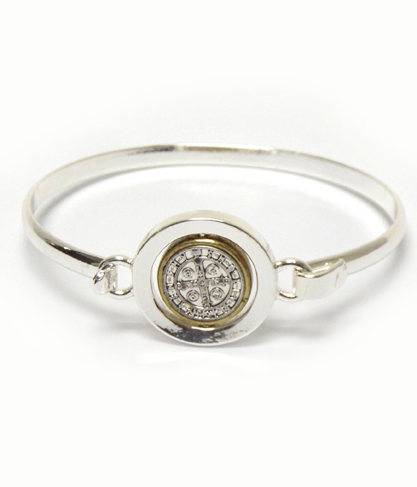 St benedict religious bangle bracelet 