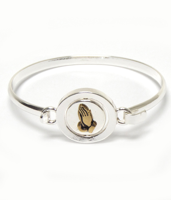 Religious prayer bangle metal bracelet