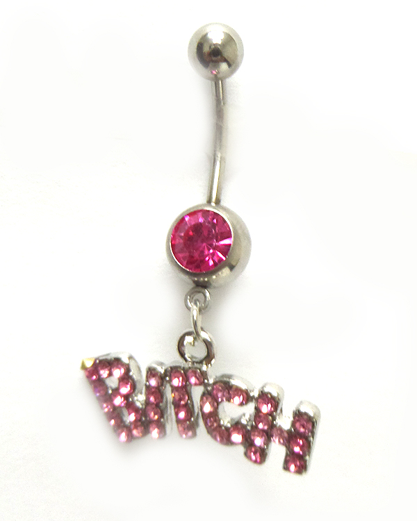 Surgical steel bitch crystal belly ring  navel ring