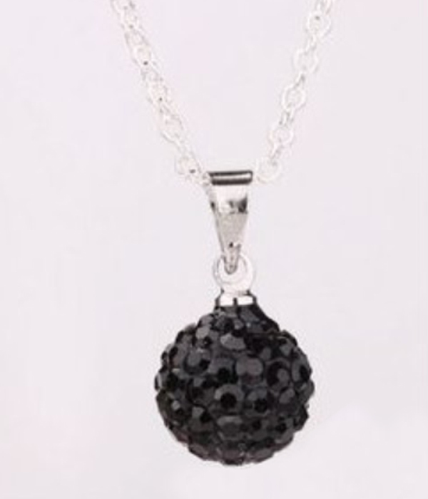 Crystal clay ball necklace