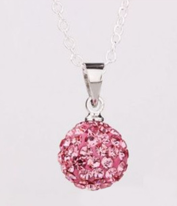 Crystal clay ball necklace