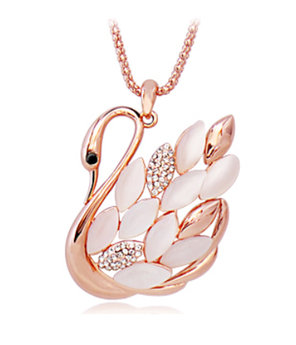 Crystal swan necklace