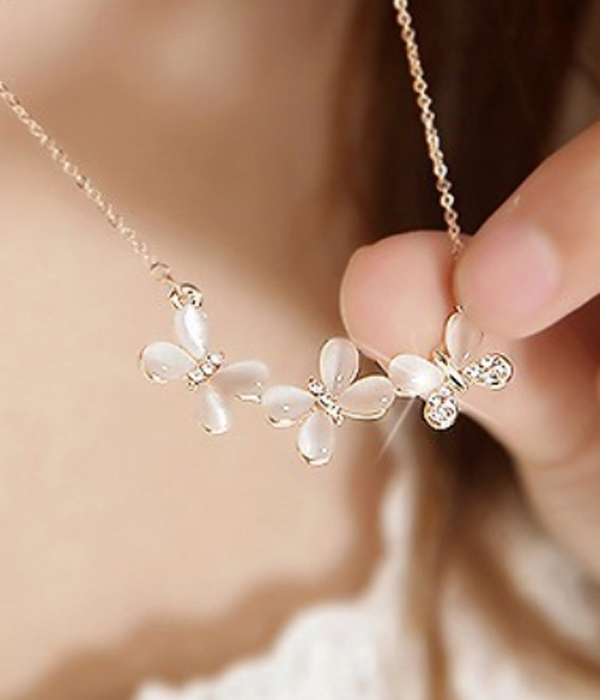 Triple butterfly necklace