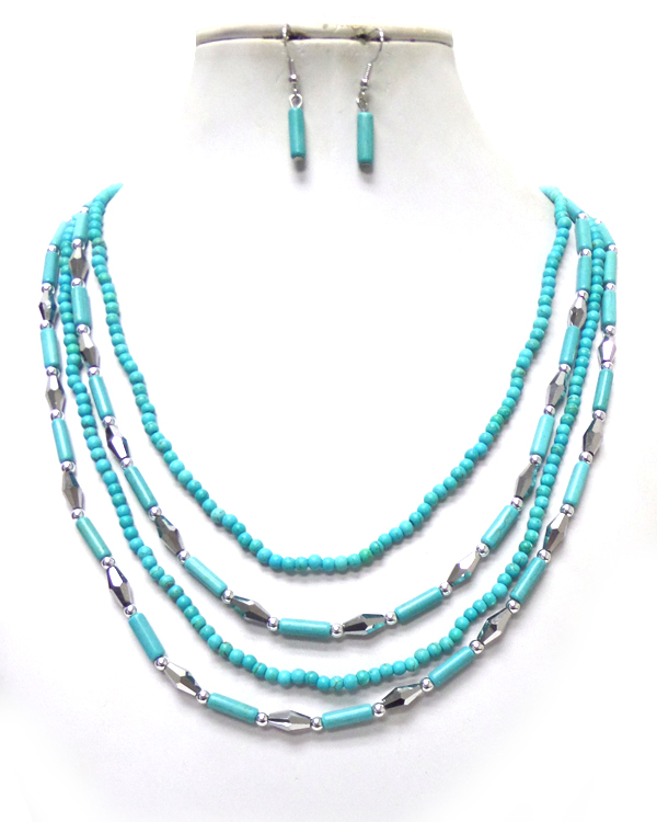 Multi layer  seedbeads necklace set 