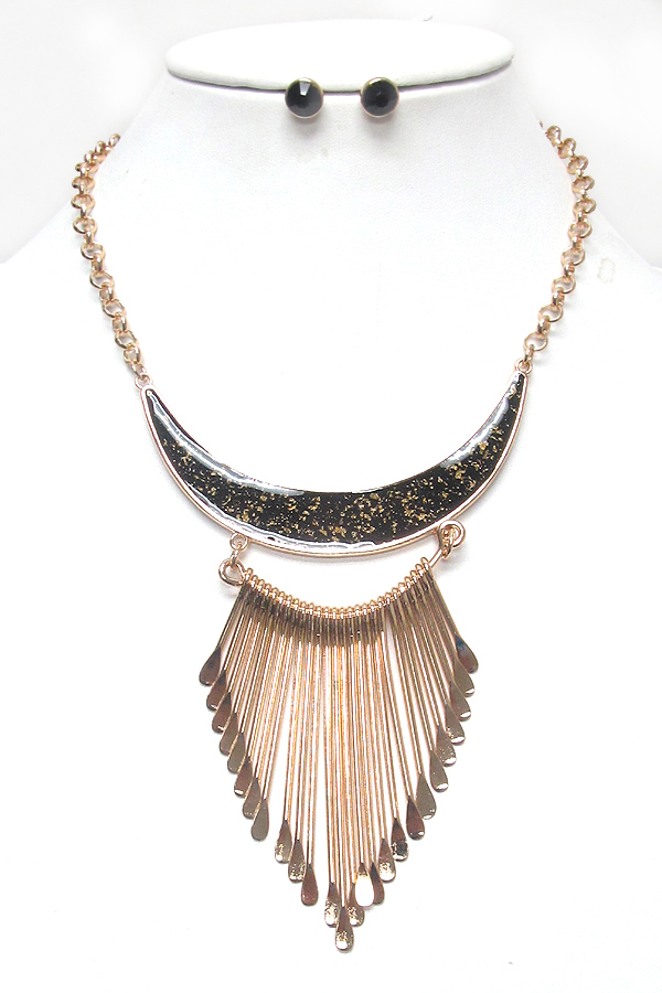 MULTI FINE METAL WIRE DROP TRIBAL STYLE NECKLACE SET