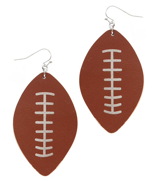 SPORT THEME LEATHER EARRING - FOOTBALL