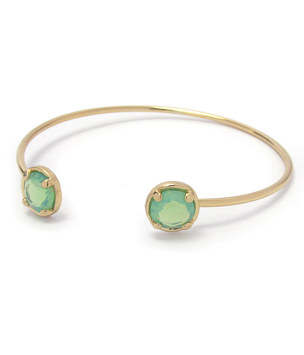 Facet stone wire bangle bracelet