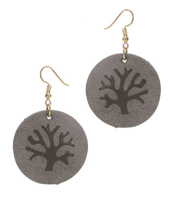 TREE OF LIFE LEATHER EARRING
