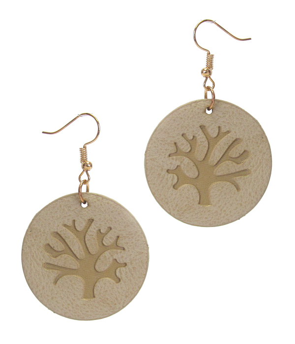 TREE OF LIFE LEATHER EARRING