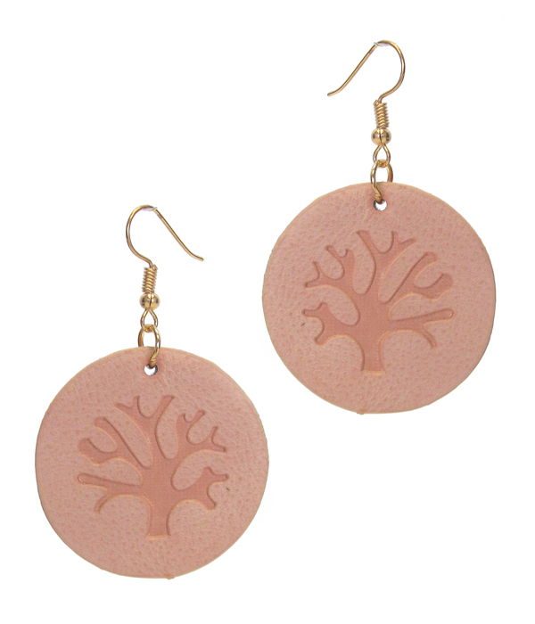 TREE OF LIFE LEATHER EARRING
