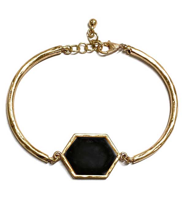 Druzy metal bracelet