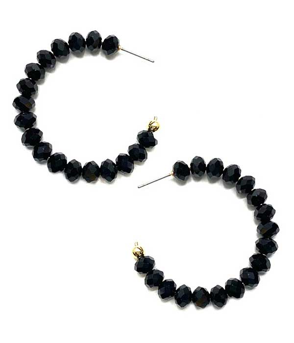 Facet stone hoop earring