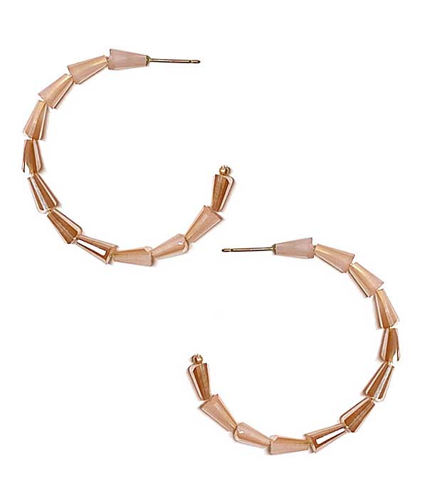 FACET STONE HOOP EARRING