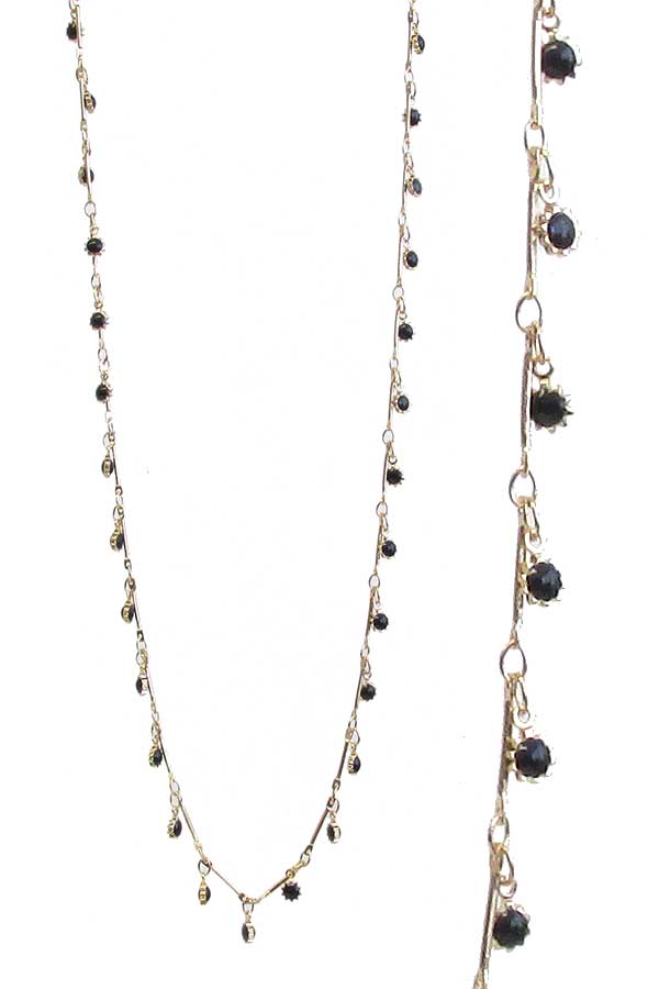 Multi facet stone dangle necklace