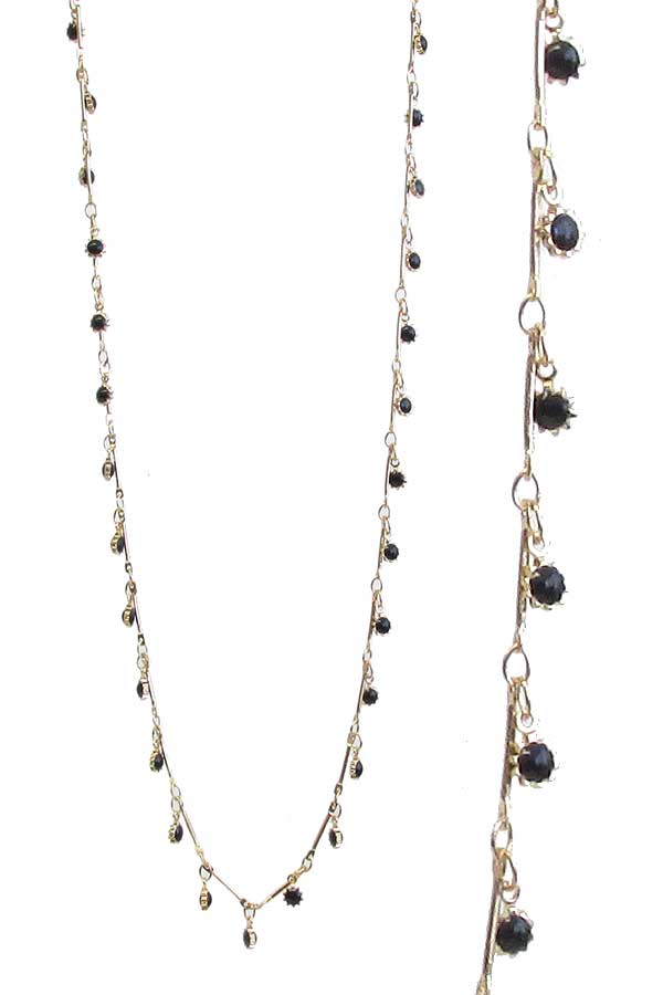 MULTI FACET STONE DANGLE NECKLACE