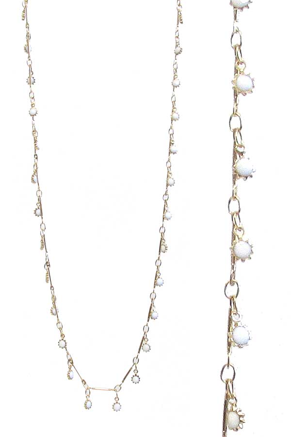 Multi facet stone dangle necklace