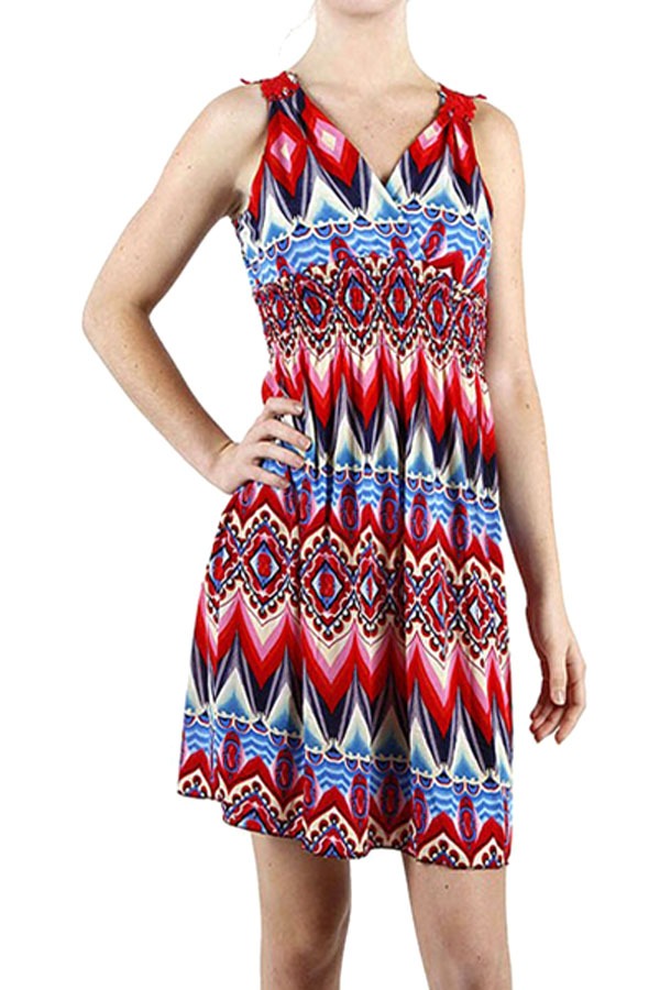 Tribal pattern tank dress