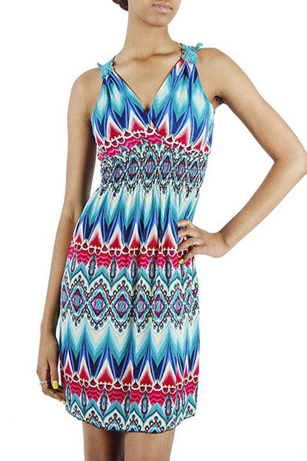 Tribal pattern tank dress