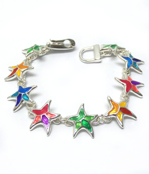 Inlay design starfish magnetic bracelet