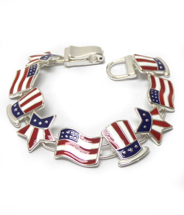 American flag theme magnetic bracelet