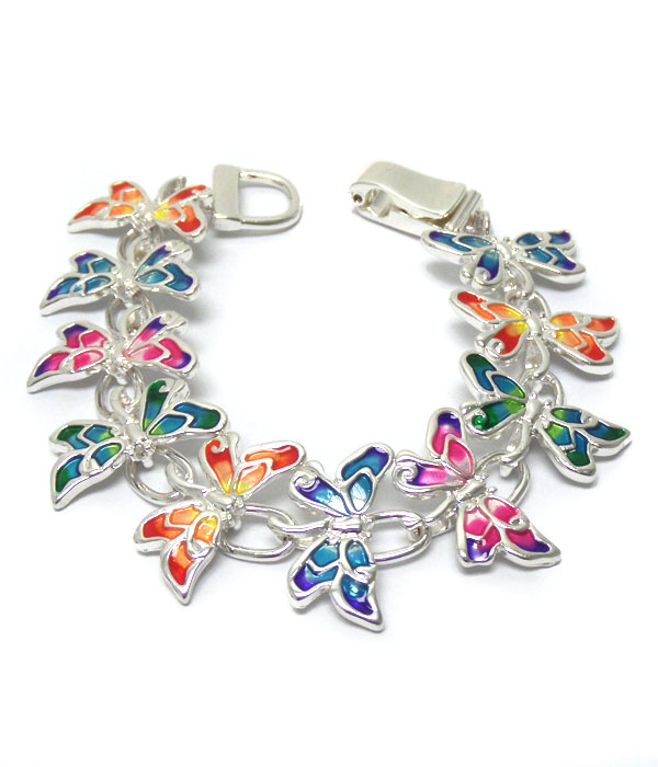 Multi color butterfly bracelet
