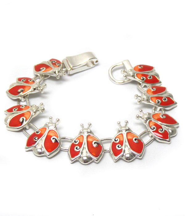 Artistic ladybug magnetic bracelet