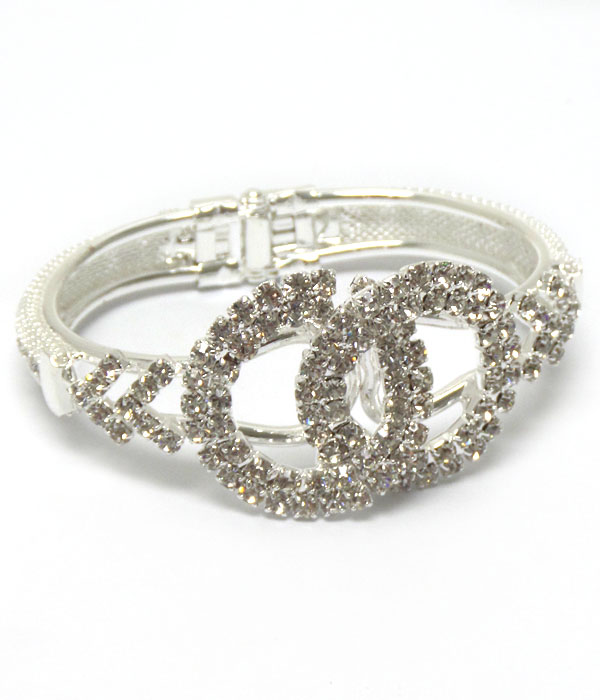 Two circles rhinestones bangle