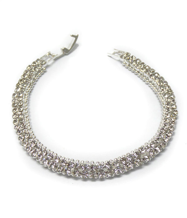 Double layer rhinestone bracelet
