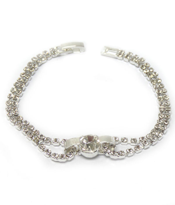 Single layer rhinestones bracelet