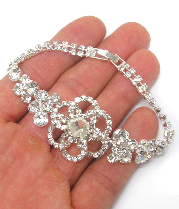 Rhinestones flower bracelet
