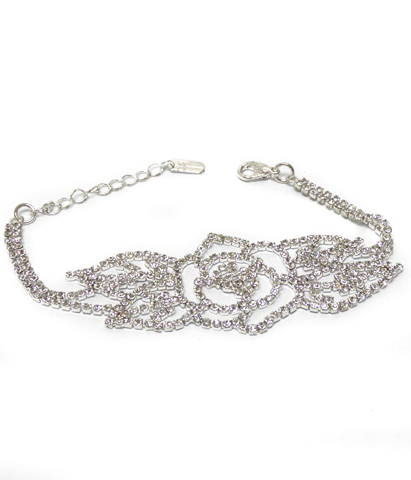 Rhinestones flower bracelet