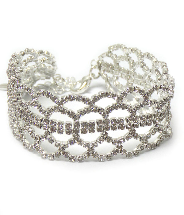 Patterened rhinstones bracelet