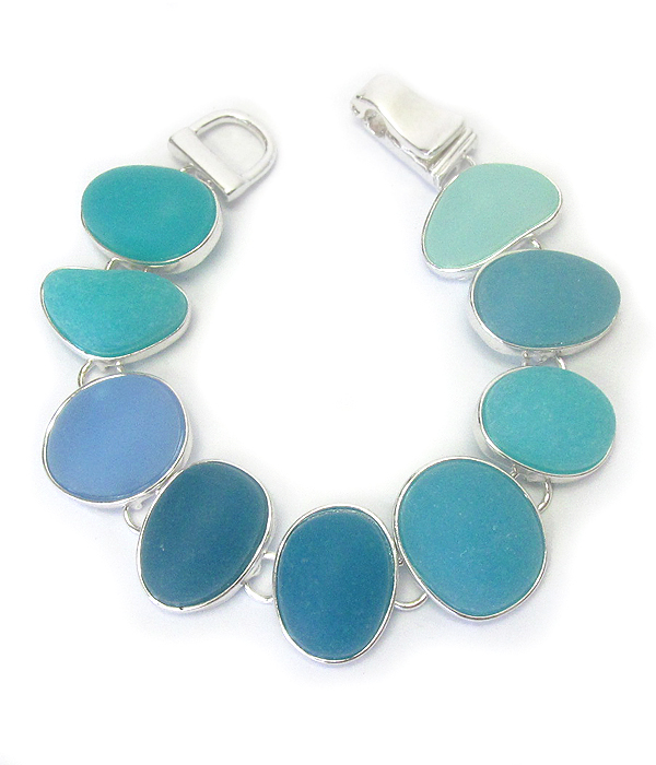 Mixed sea glass magnetic bracelet