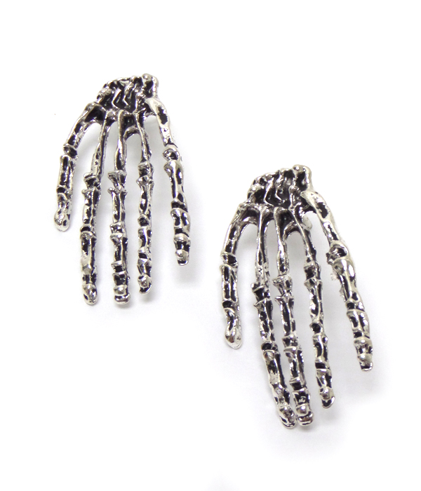 Metal skeleton earrings