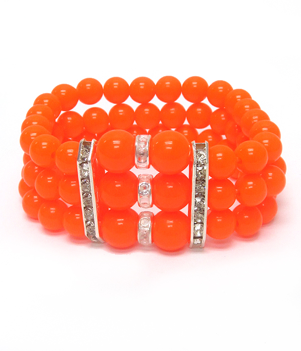 3 layer rhinestone bar beads bracelet 