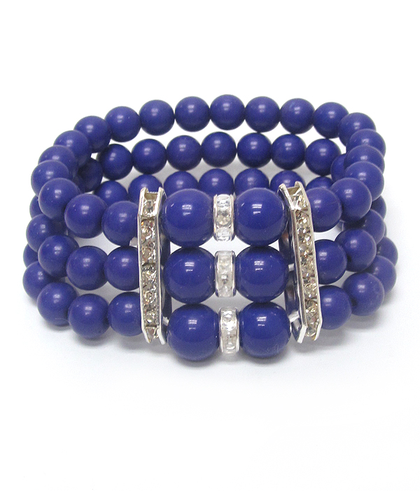 3  layer rhinestone bar beads bracelet 