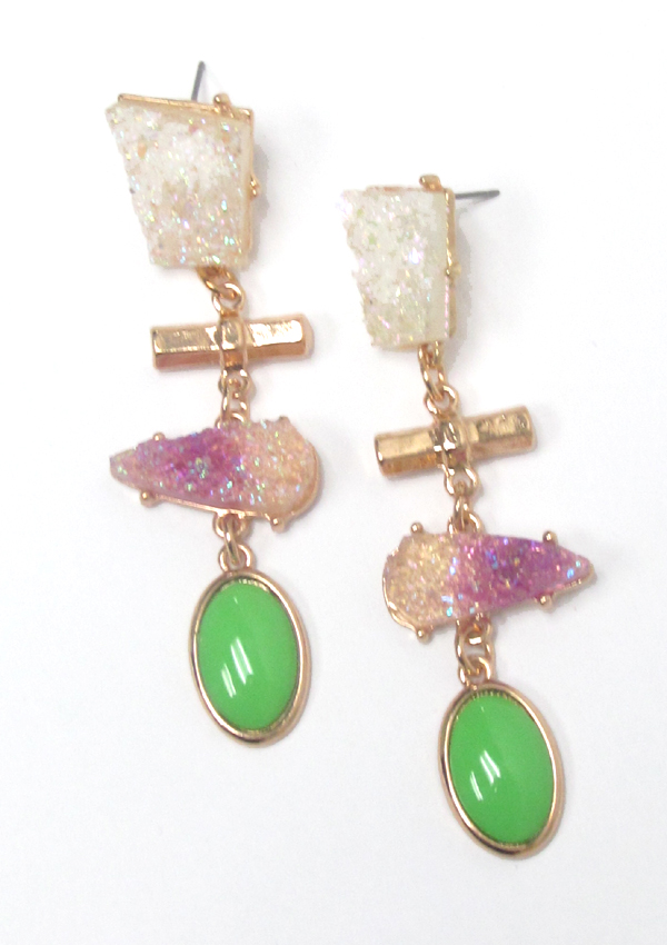 Multistone drop earrings