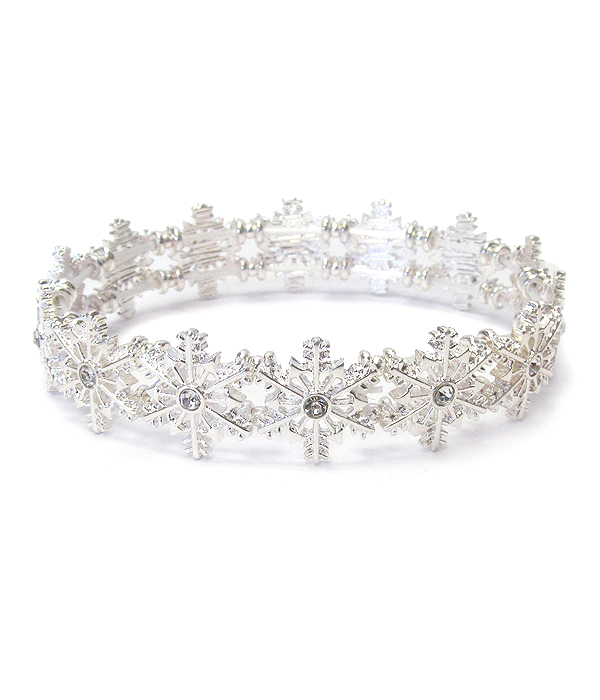 SNOW FLAKE STRETCH BRACELET - CHRISTMAS