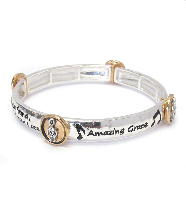 RELIGIOUS INSPIRATION MESSAGE STRETCH BRACELET - AMAZING GRACE