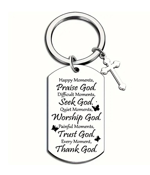 Dog tag keychain - praise god