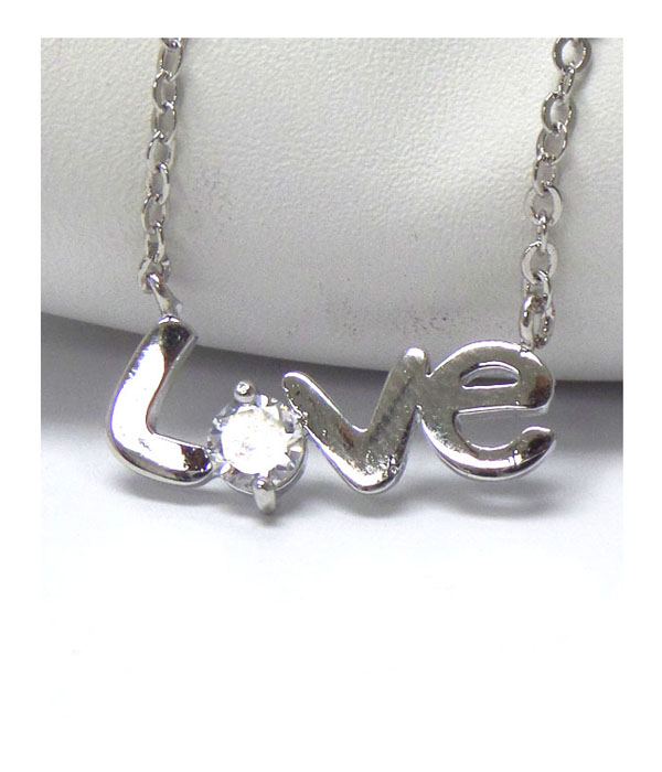 Made in korea whitegold plating crystal lover pendant necklace -valentine