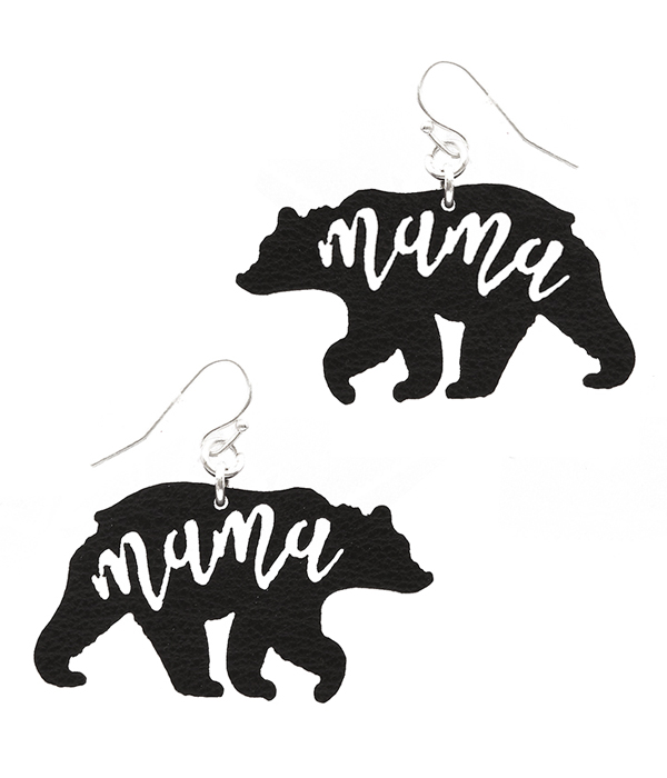 MAMA BEAR LEATHER EARRING