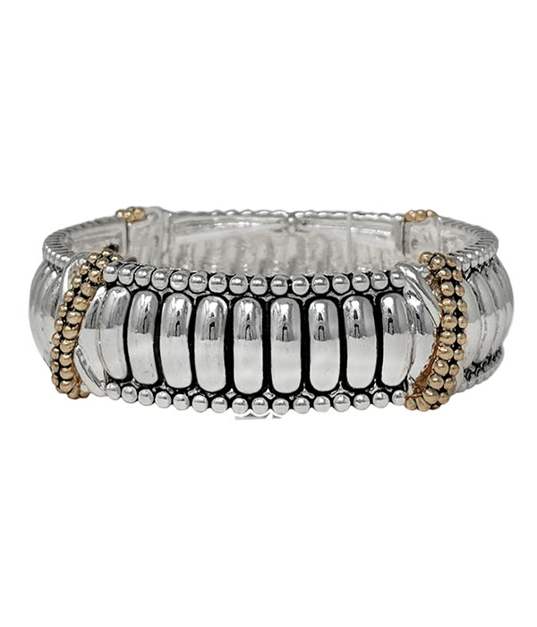 Designer textured stackable stretch bracelet