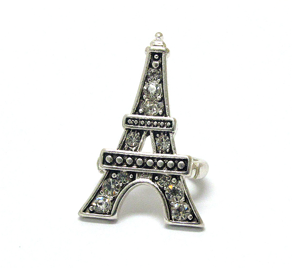 Crystal eiffel tower stretch ring