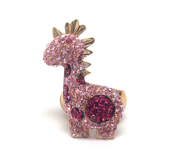 Crystal deco giraffe stretch ring